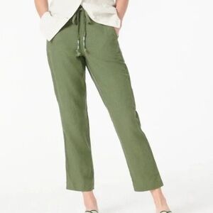 J CREW Tie-Waist Seaside Pant in Linen Blend Size Large NWT
